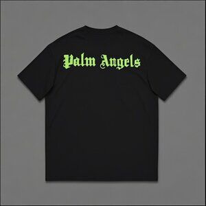 NWT Palm Angels Black Round Neck Short Sleeves
